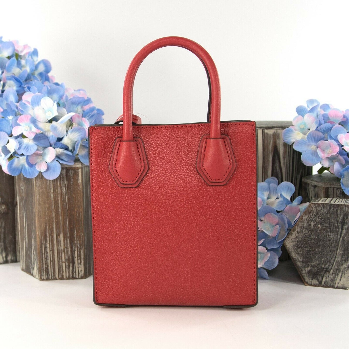 Michael Kors Flame Red Leather Mercer XS Extra Small Convertible Crossbody NWT
