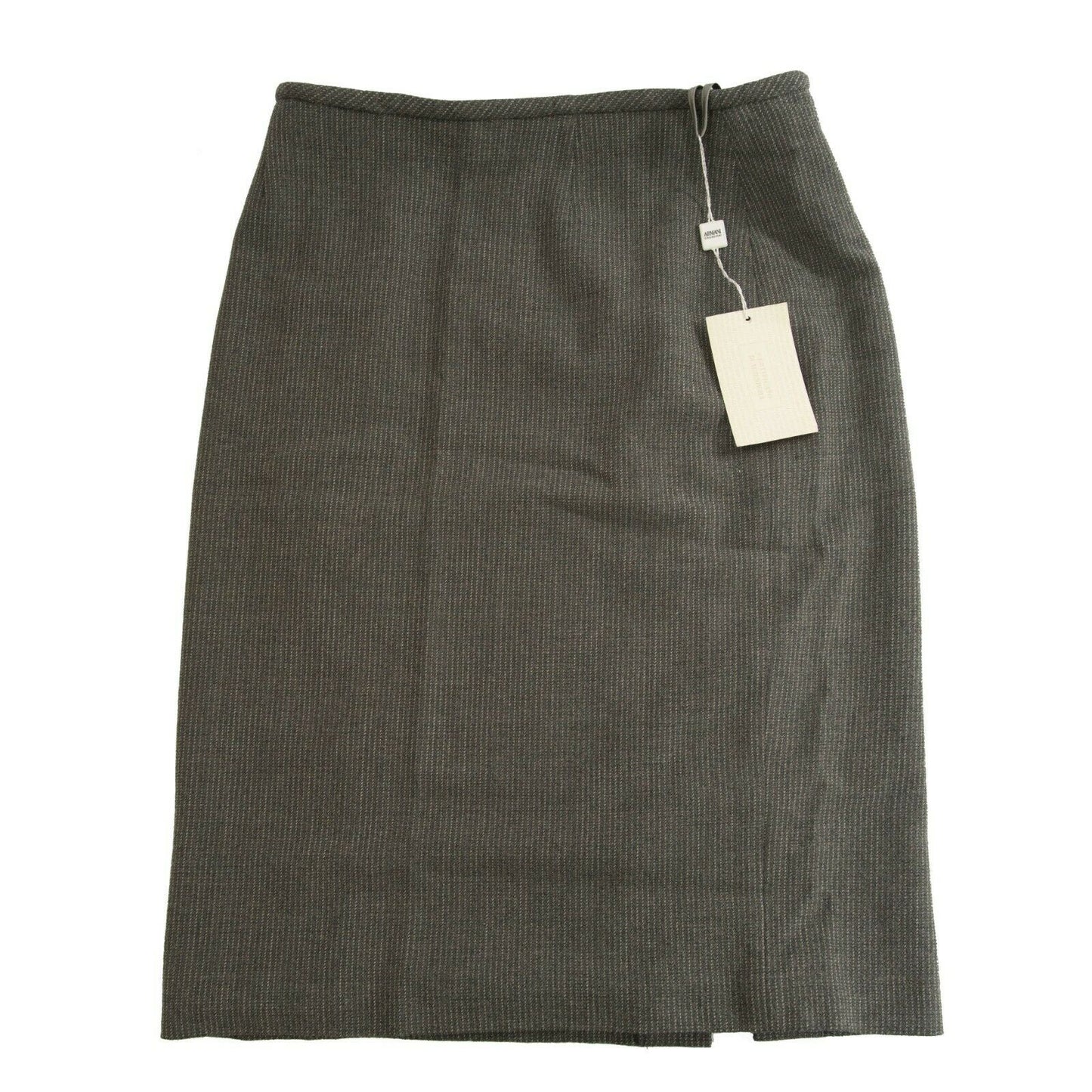 Armani Collezione Charcoal Pinstripe Lined Wool Straight Skirt 2 NWT $345