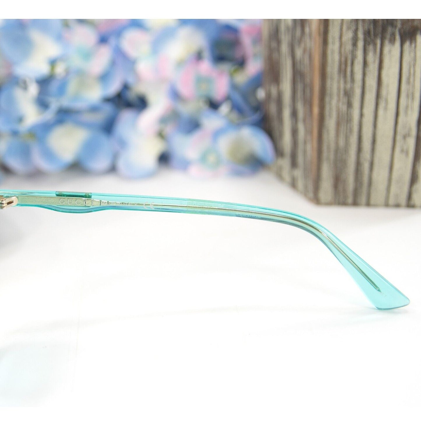 Gucci Round 59MM Azure Acrylic Metal Sunglasses NWT GG0521S