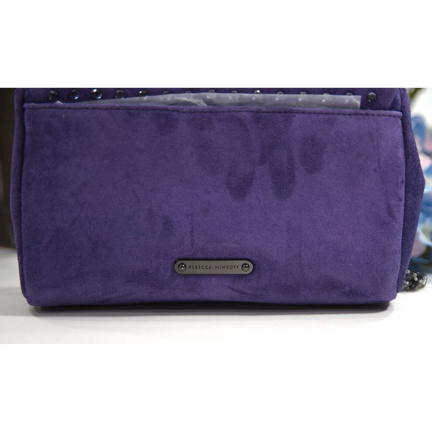 Rebecca Minkoff Edie Date Night Studded Passion Flower Suede Mini Bag NWT