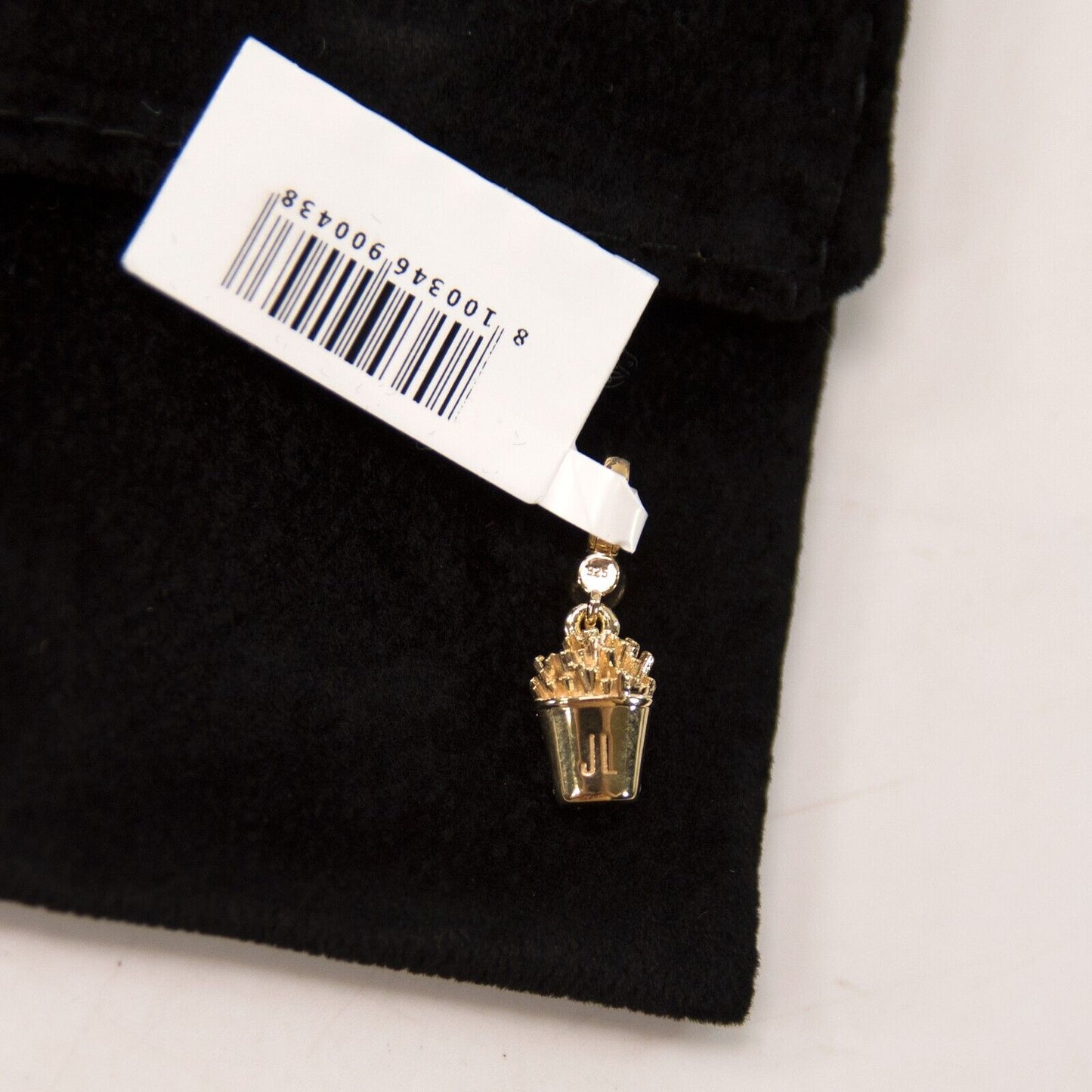 Judith Leiber 14K Gold Plate Sterling Silver Cubic Zirconia French Fry Charm NWT