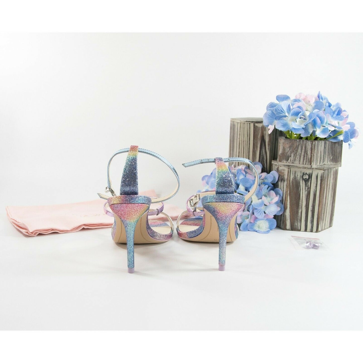 Sophia Webster Rosalind Mermaid Glitter Metallic Leather Heels Size 36.5 6.5 NIB