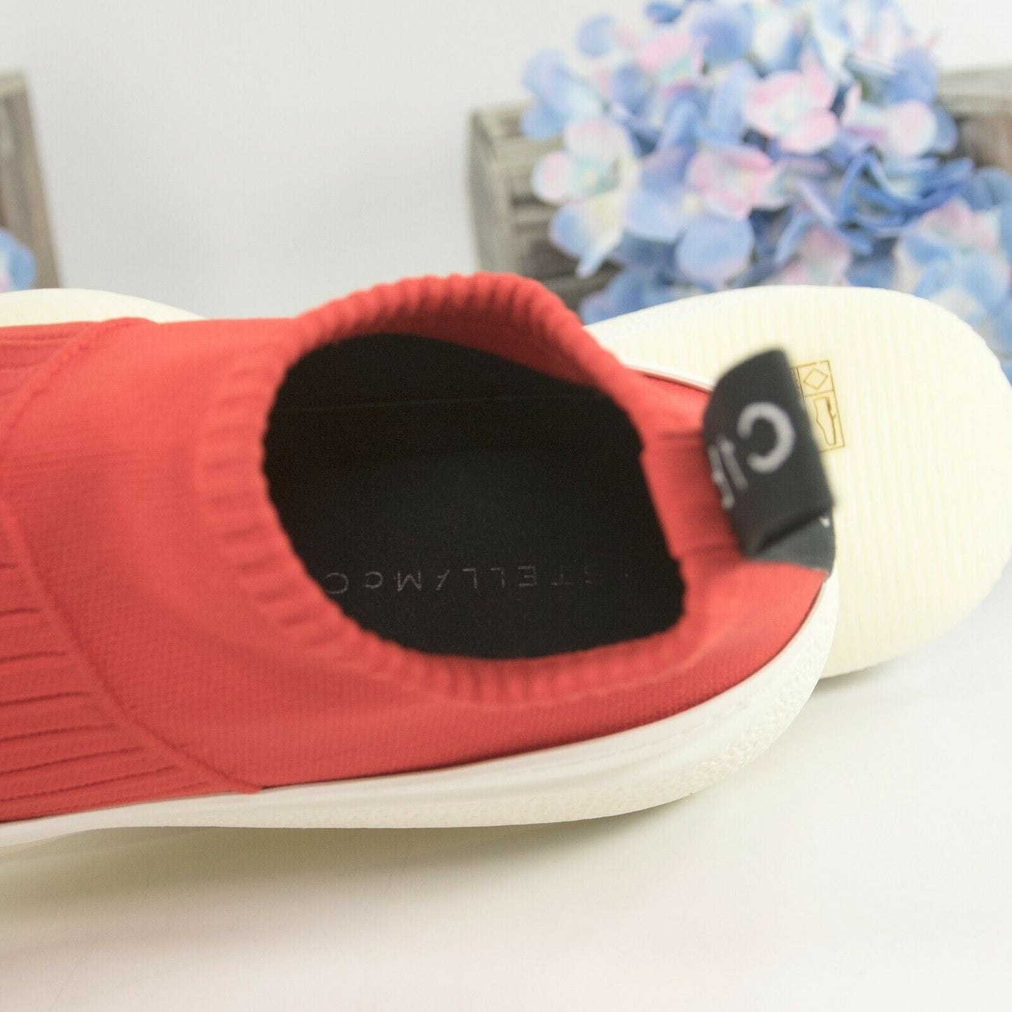 Stella McCarney Faro Fitfzrfoy Vermillion Red Sock Sneaker 37 NIB