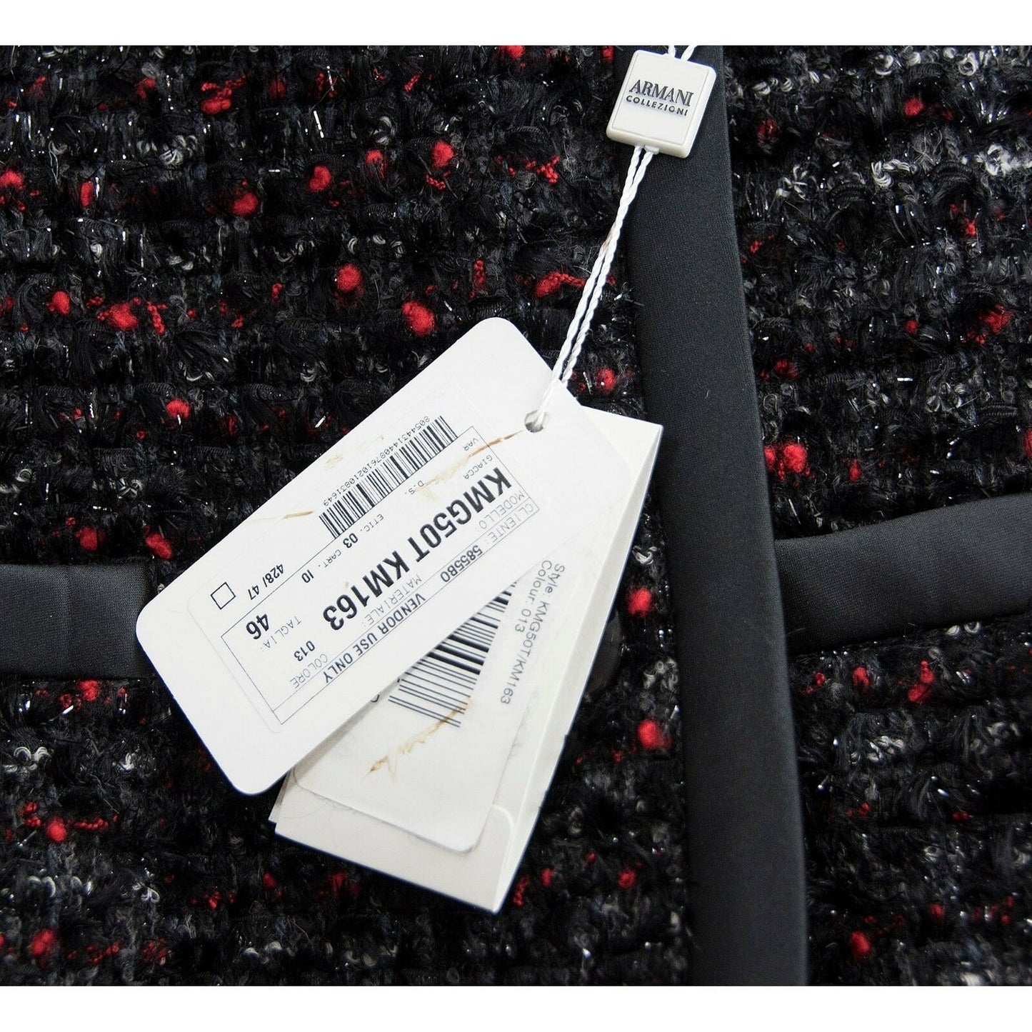 Armani Collezioni Black Red Oversize Runway Wool Jacket Blazer 10 $1795 NWT