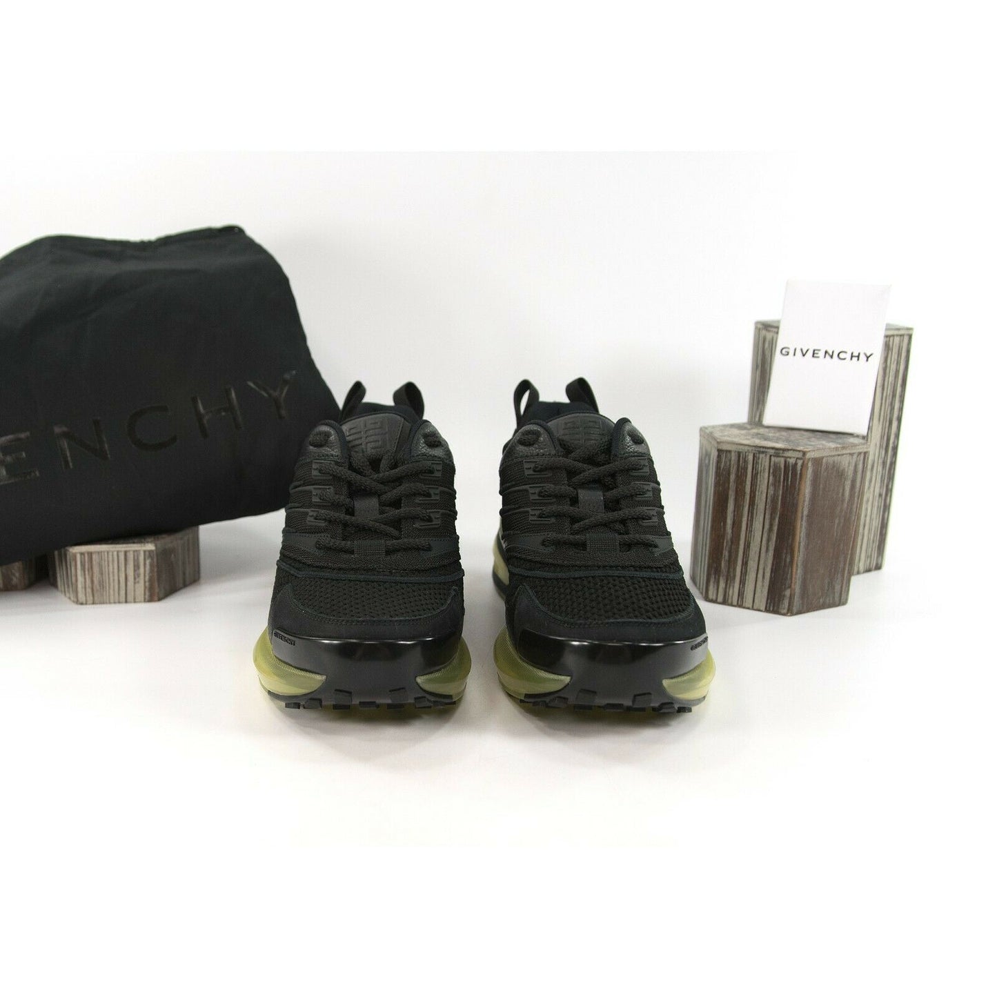 Givenchy GIV 1 Black Calf Leather Oversize Sneakers 38.5 NIB