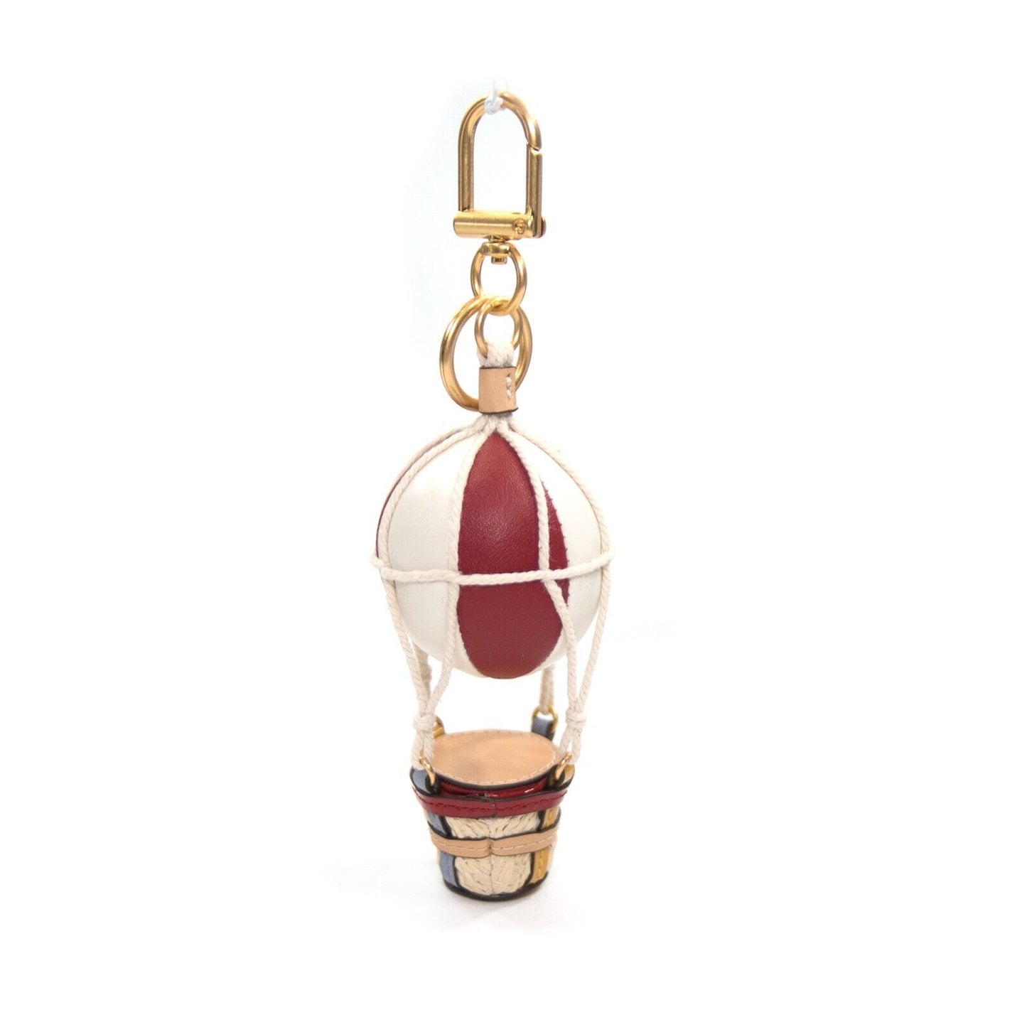Tory Burch Origami Hot Air Balloon 3D Leather Large Bag Charm Keychain NWT