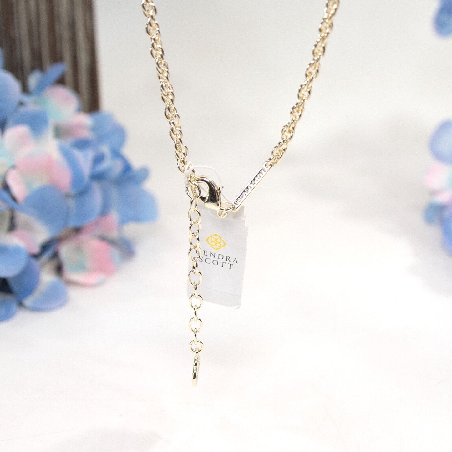 Kendra Scott Rayne Green Chalcedony Long Pendant Necklace NWT