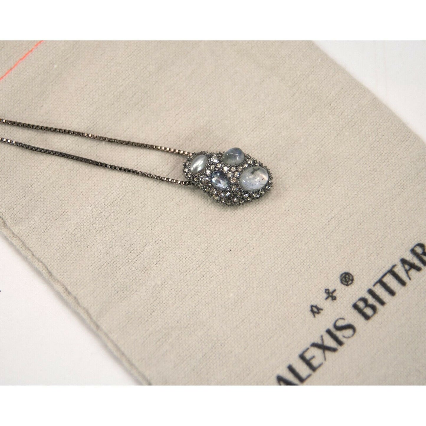 Alexis Bittar Gunmetal Labradorite Crystal Cluster Pendant Necklace NWT
