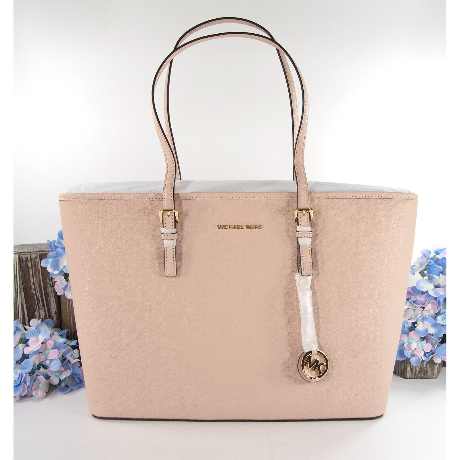 Michael Kors Soft Pink Saffiano Leather Multifunction Travel Tote