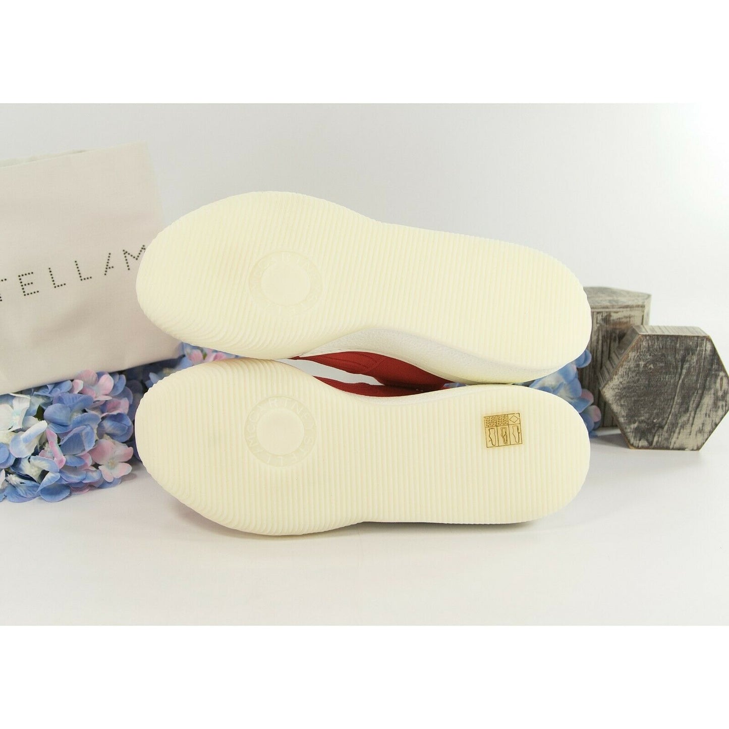 Stella McCarney Faro Fitfzrfoy Vermillion Red Sock Sneaker 37 NIB