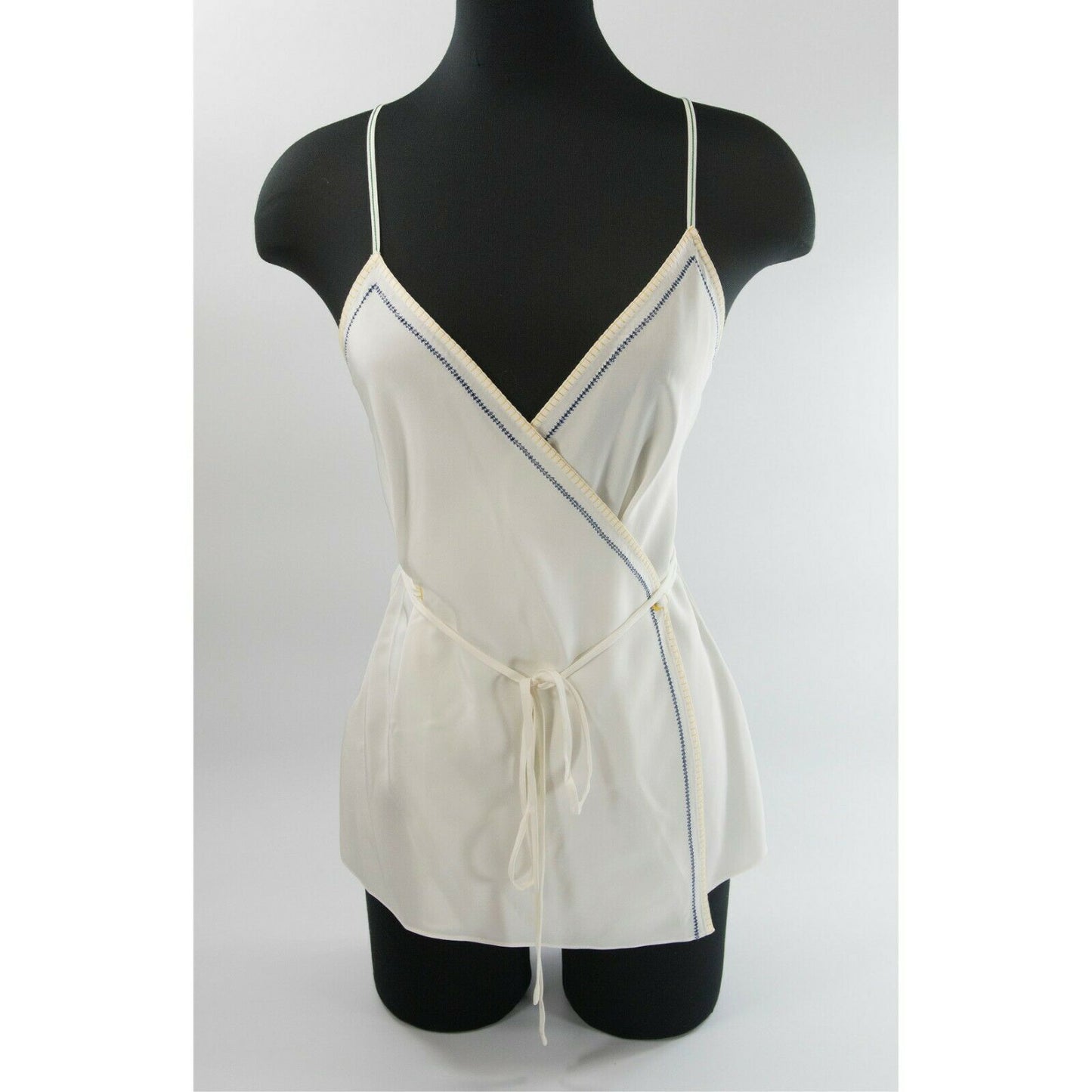 Rag & Bone Chalk Cream Silk Lina Wrap Tank Sleeveless Blouse Top 4 NWT $350