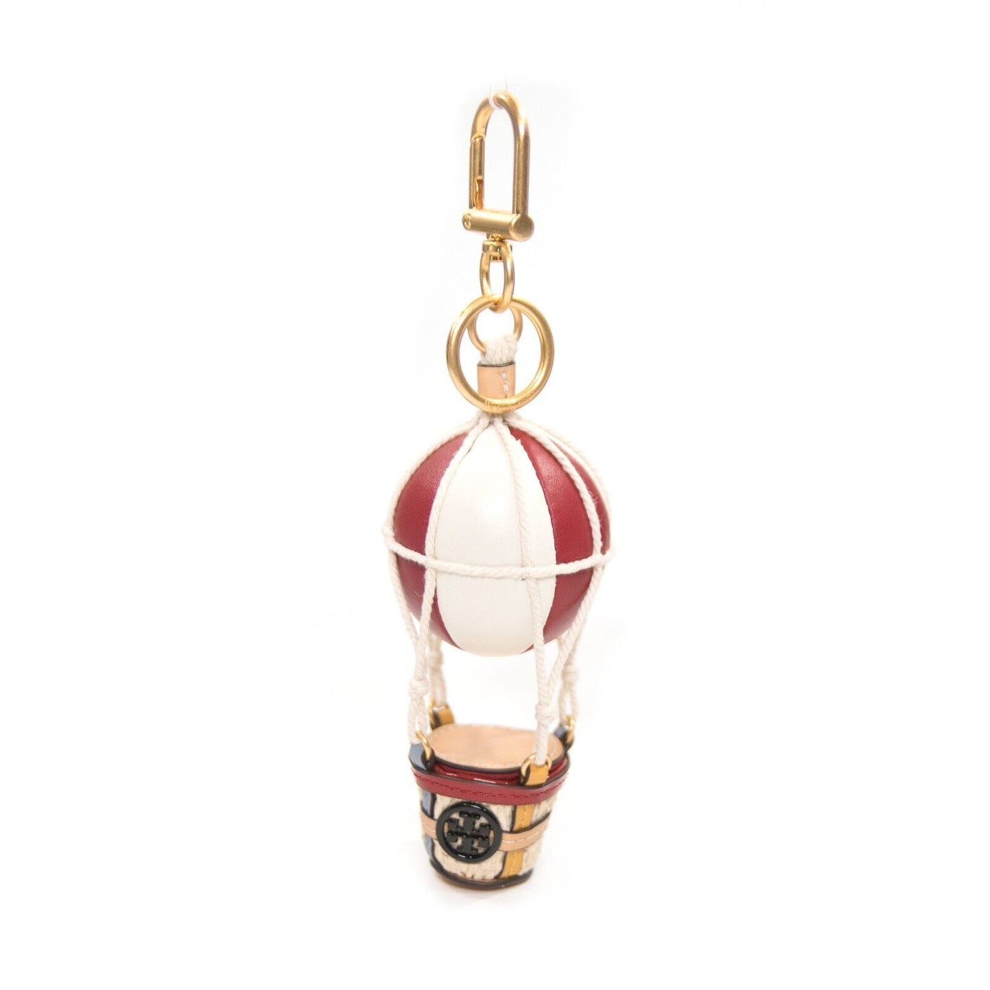 Tory Burch Origami Hot Air Balloon 3D Leather Large Bag Charm Keychain NWT