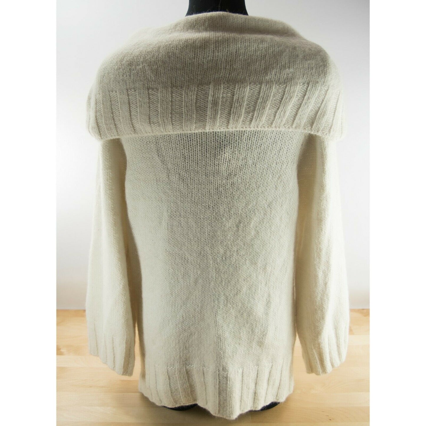Phard Couture Cream Cowl Neck Alpaca Blend Tunic Sweater Size SM $395