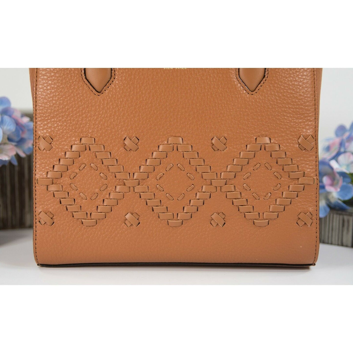 Kate Spade Warm Cognac Leather Flynn Street Small Meriwether Satchel Bag NWT
