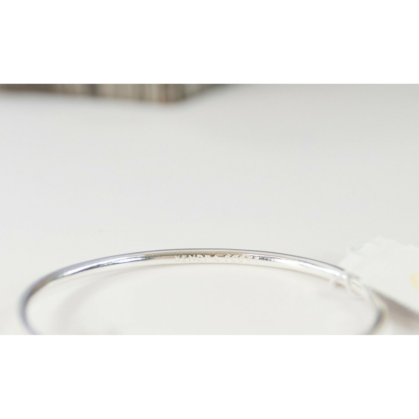 Kendra Scott Collins White Abalone Silver Bangle Cuff Bracelet NWT