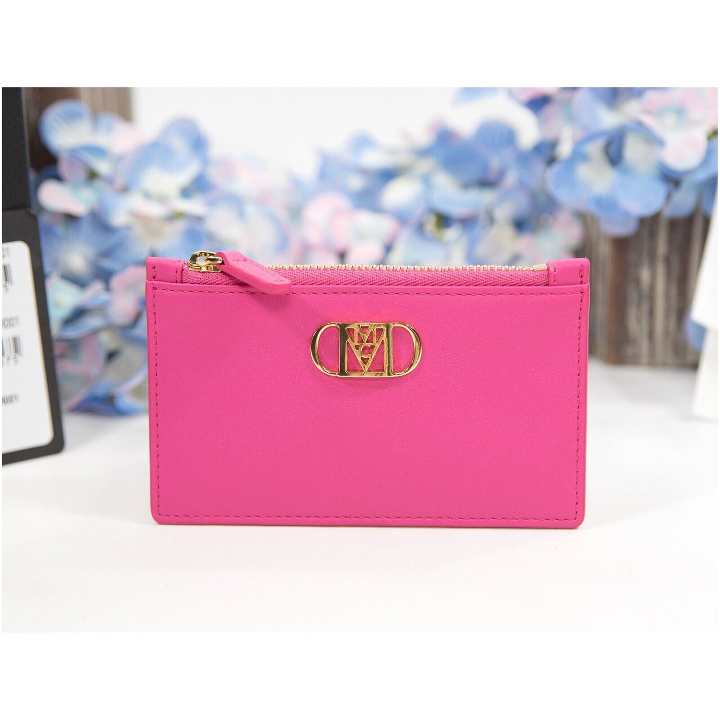 MCM Mode Travia Card Case Fuchsia Purple Zip Card Case Mini Wallet NWT