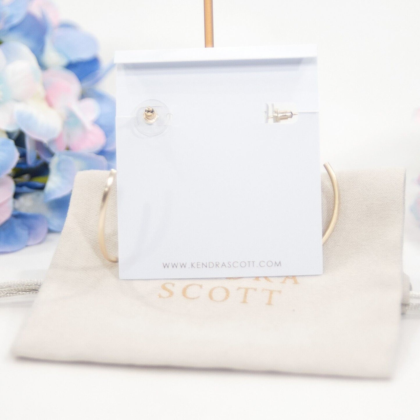 Kendra Scott Pepper Small Purple Gold Plated Statement Hoop Earrings NWT