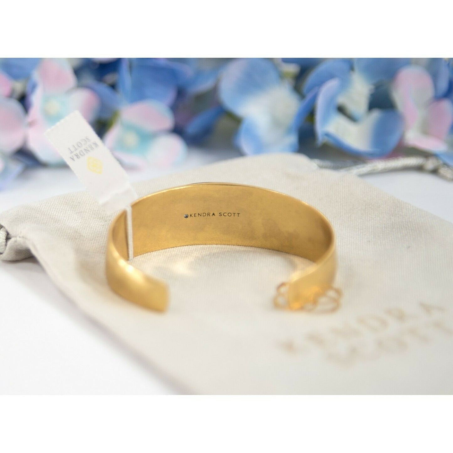 Kendra Scott Vintage Gold Pyrite Large Statement Bangle Cuff Bracelet NWT