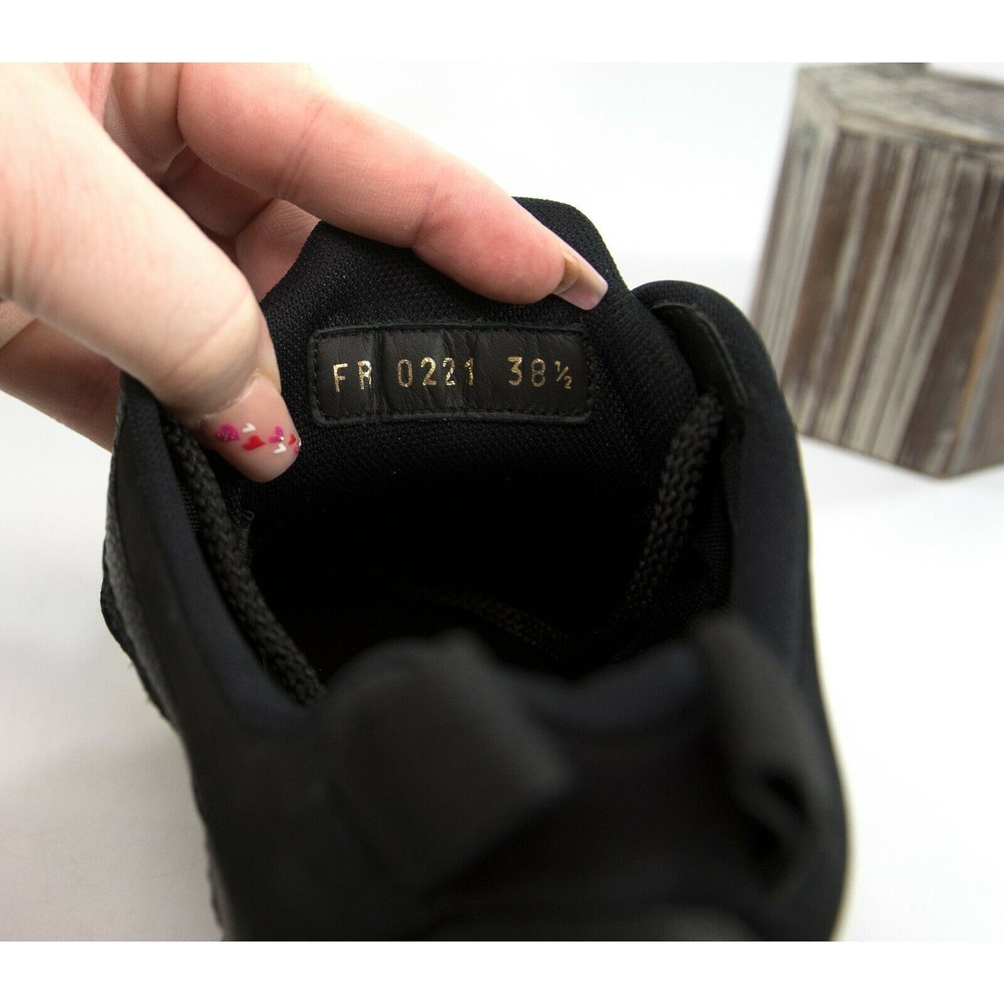 Givenchy GIV 1 Black Calf Leather Oversize Sneakers 38.5 NIB