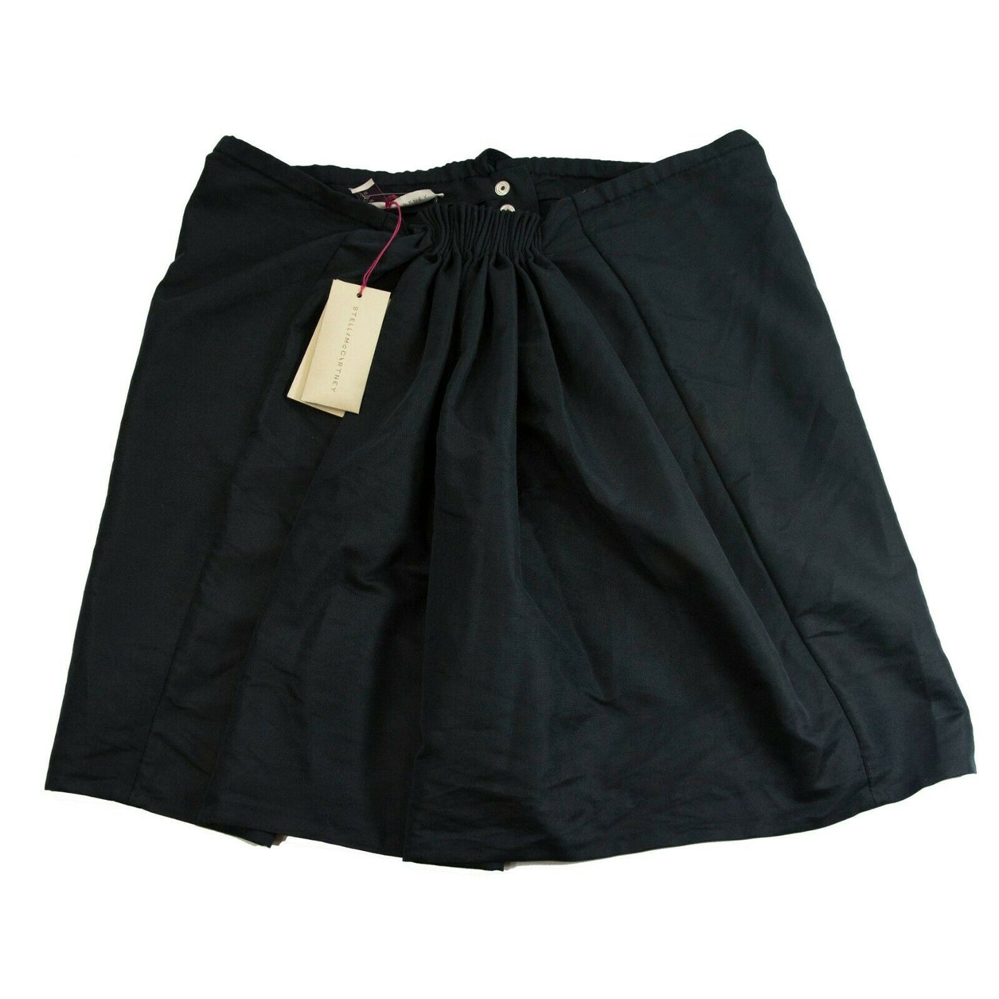 Stella McCartney Black Gathered Drawstring A-Line Skirt 40 NWT $695