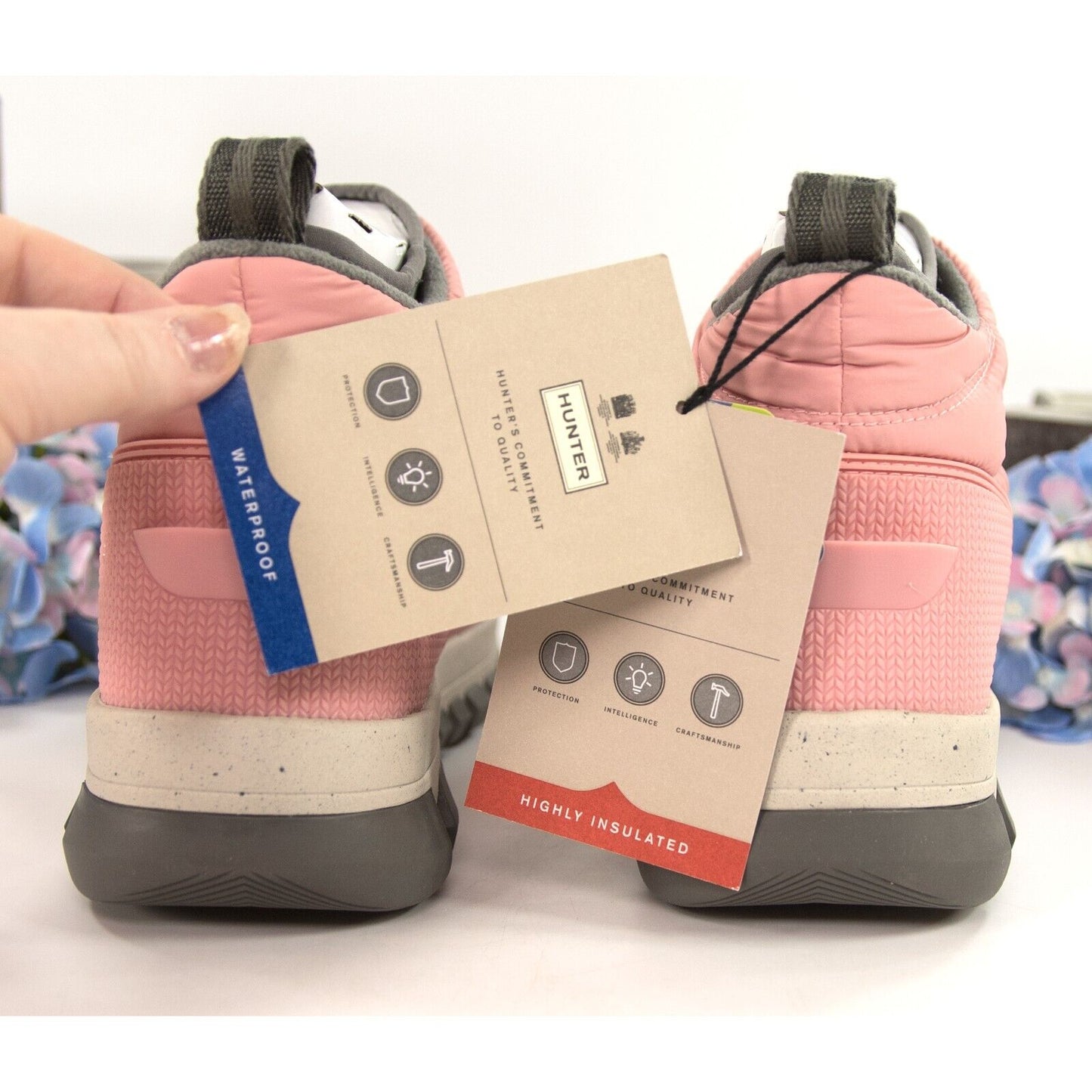 Hunter Boot Company Insulated Quartz Pink Bootie Low Winter Snow Boots 9 NIB