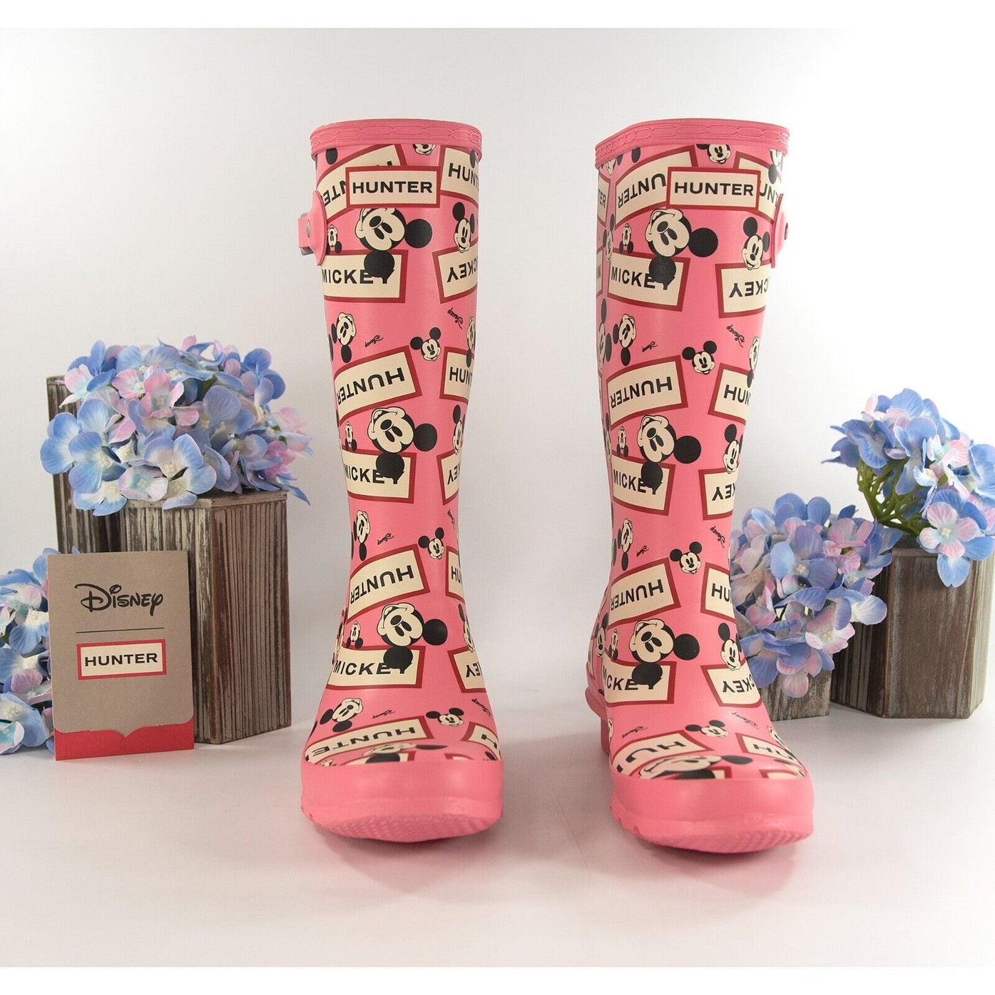 Hunter Boot Company Girls Mickey Disney Pink Shiver Rainboots 3 Youth NIB