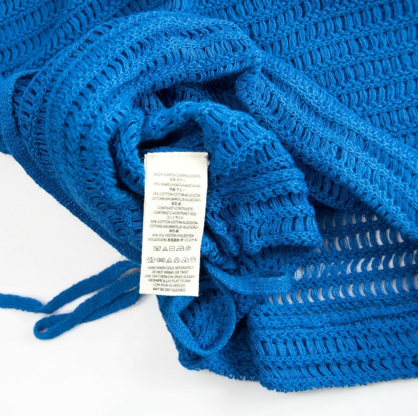 Free People F Babes Only Lasting Laguna Blue Flutter Sleeve Open Knit Top XS NWT