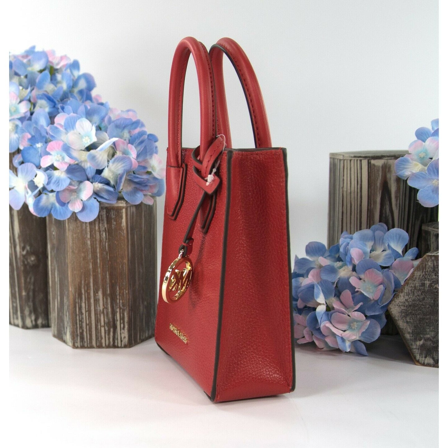 Michael Kors Flame Red Leather Mercer XS Extra Small Convertible Crossbody NWT