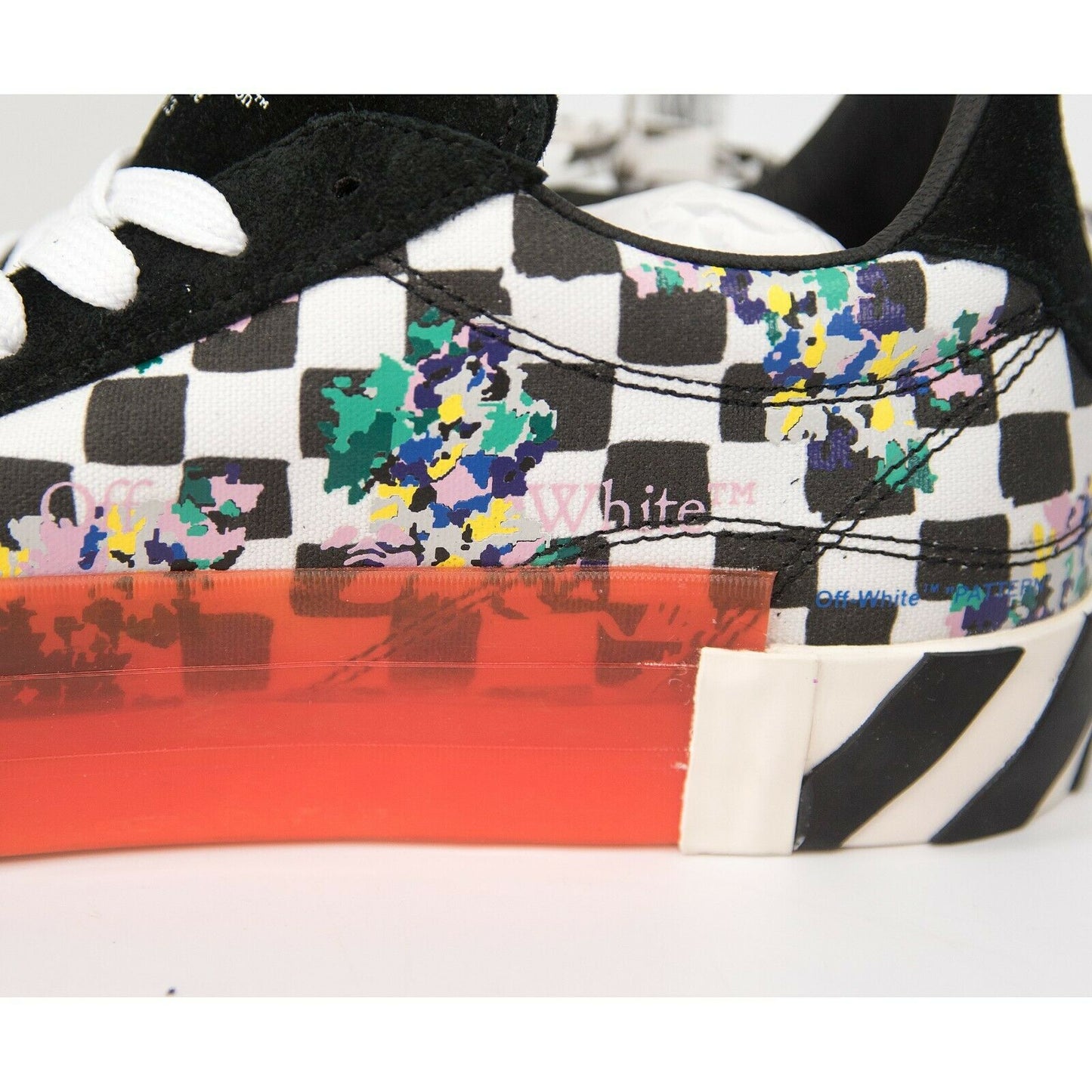 Off-White Limited Edition Printed Chek Canvas Low Vulcanized Sneakers 41 11 NIB