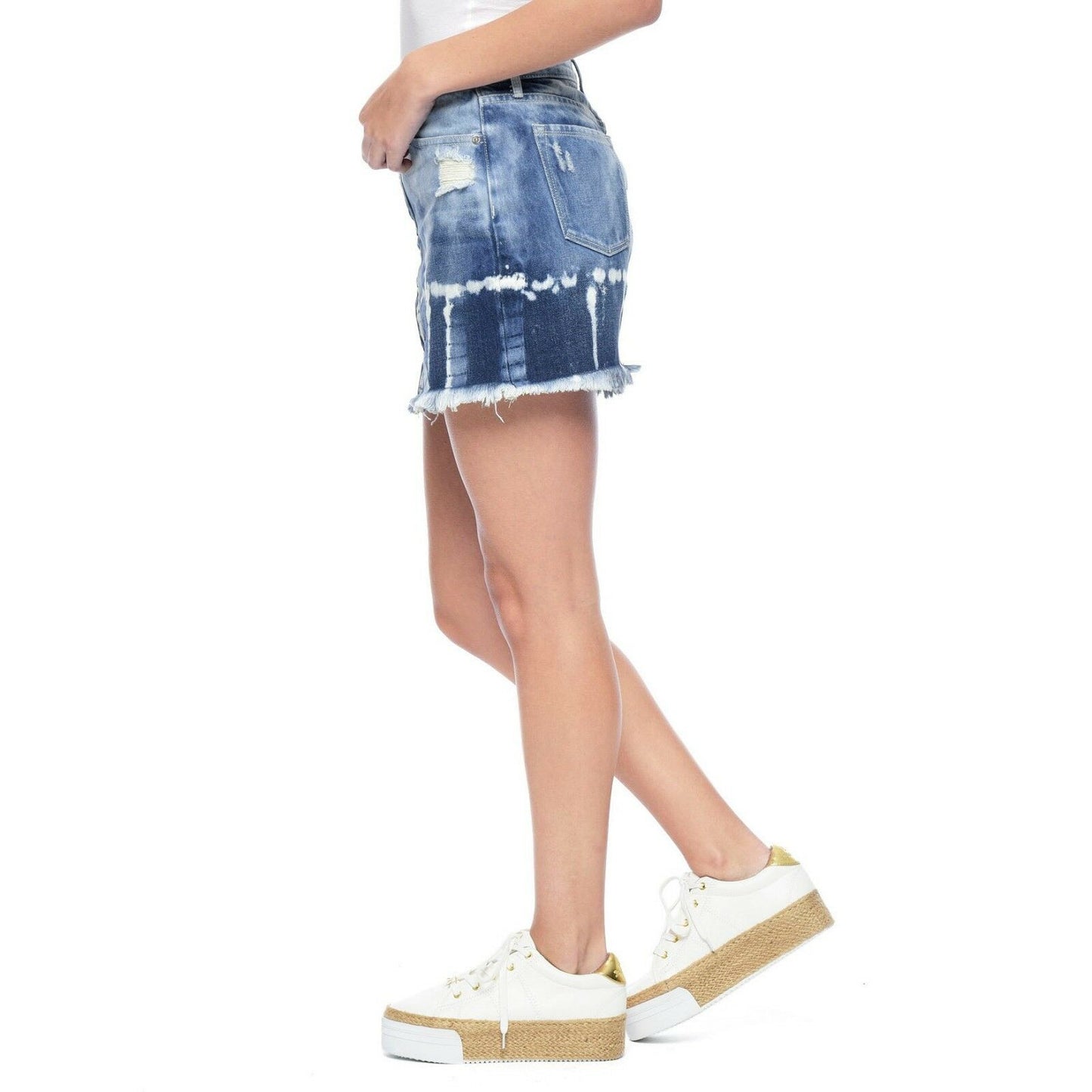 Juicy Couture Black Label Bleach Blonde Tye Dye Denim Jean Mini Skirt 28 NWT