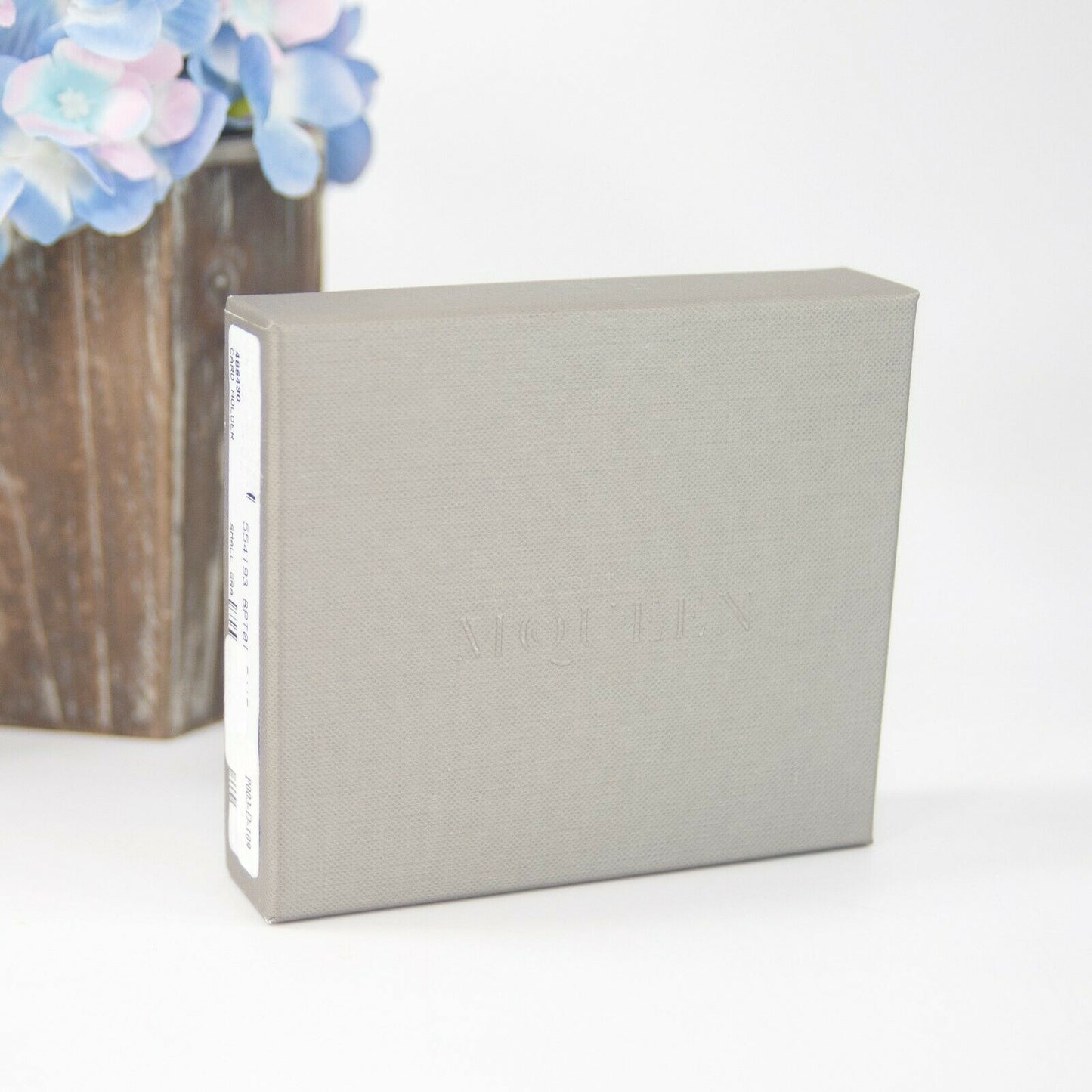 Alexander McQueen Silver Skull Crystal Orchid Pink Leather Card Case Holder NWT