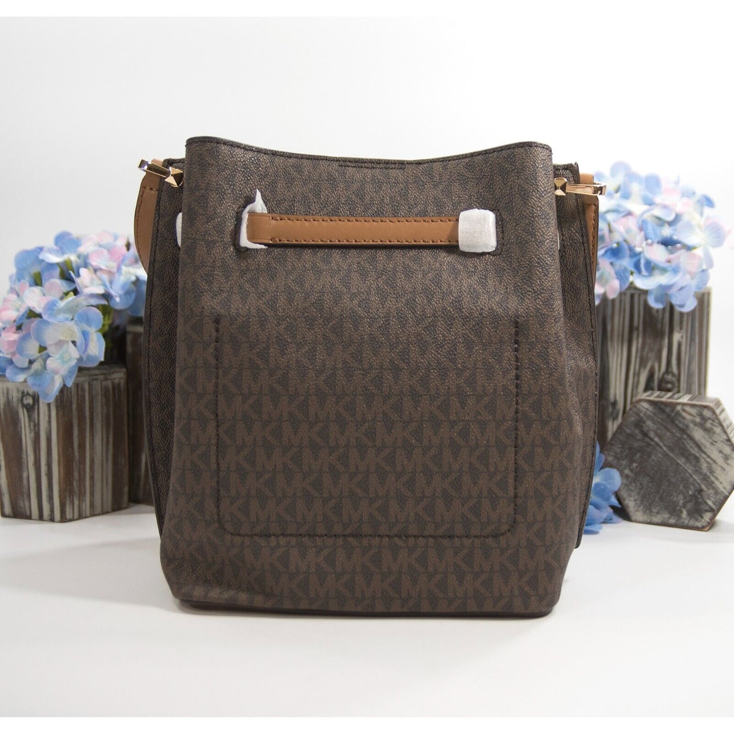 Michael Kors Brown Monogram Hamilton Legacy Leather Satchel Bag NWT