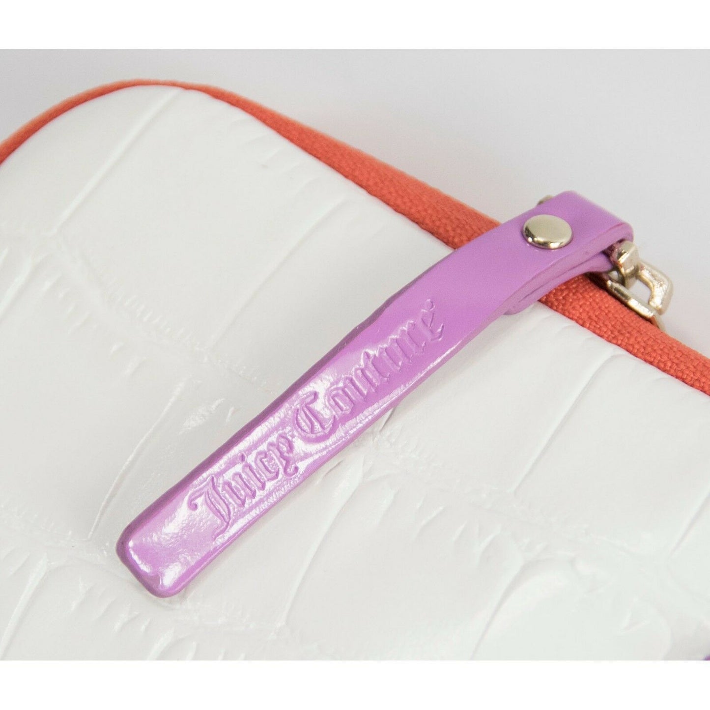 Juicy Couture White Croc Faux Leather Zip Around Tablet iPad Case Sleeve