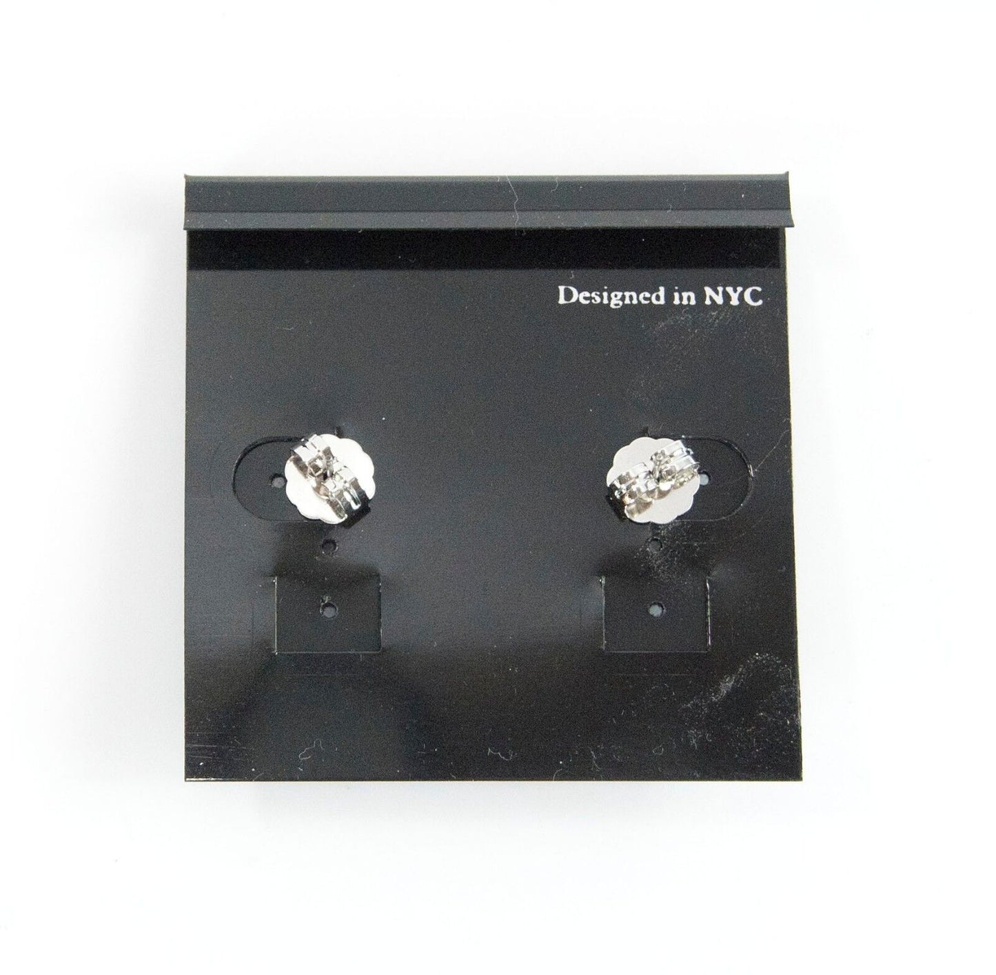 CZ Kenneth Jay Lane Rhodium Framed Pear CZ Stud Earrings NWT