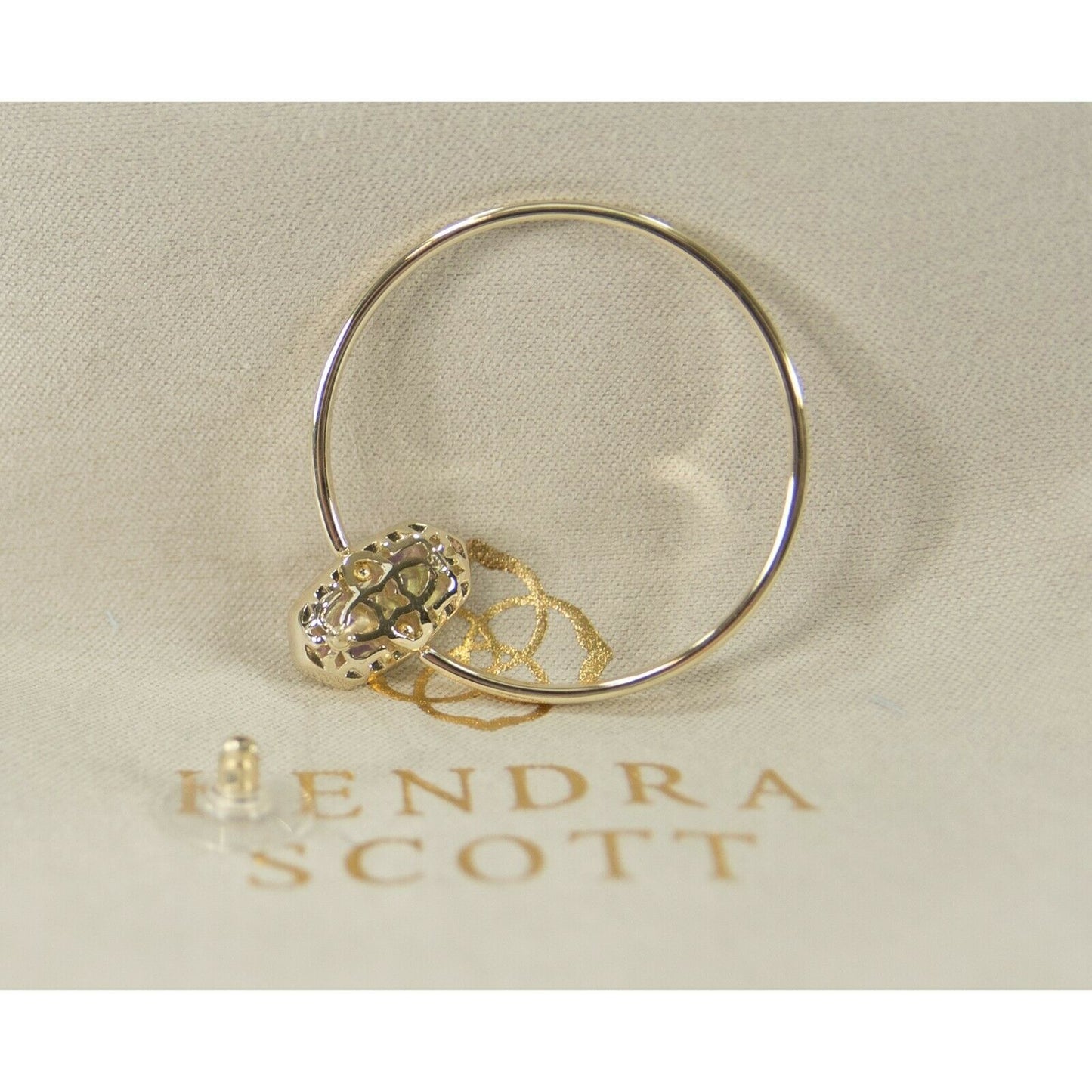 Kendra Scott Mayra Dichroic Glass Rhodium Drop Dangle Hoop Earrings NWT