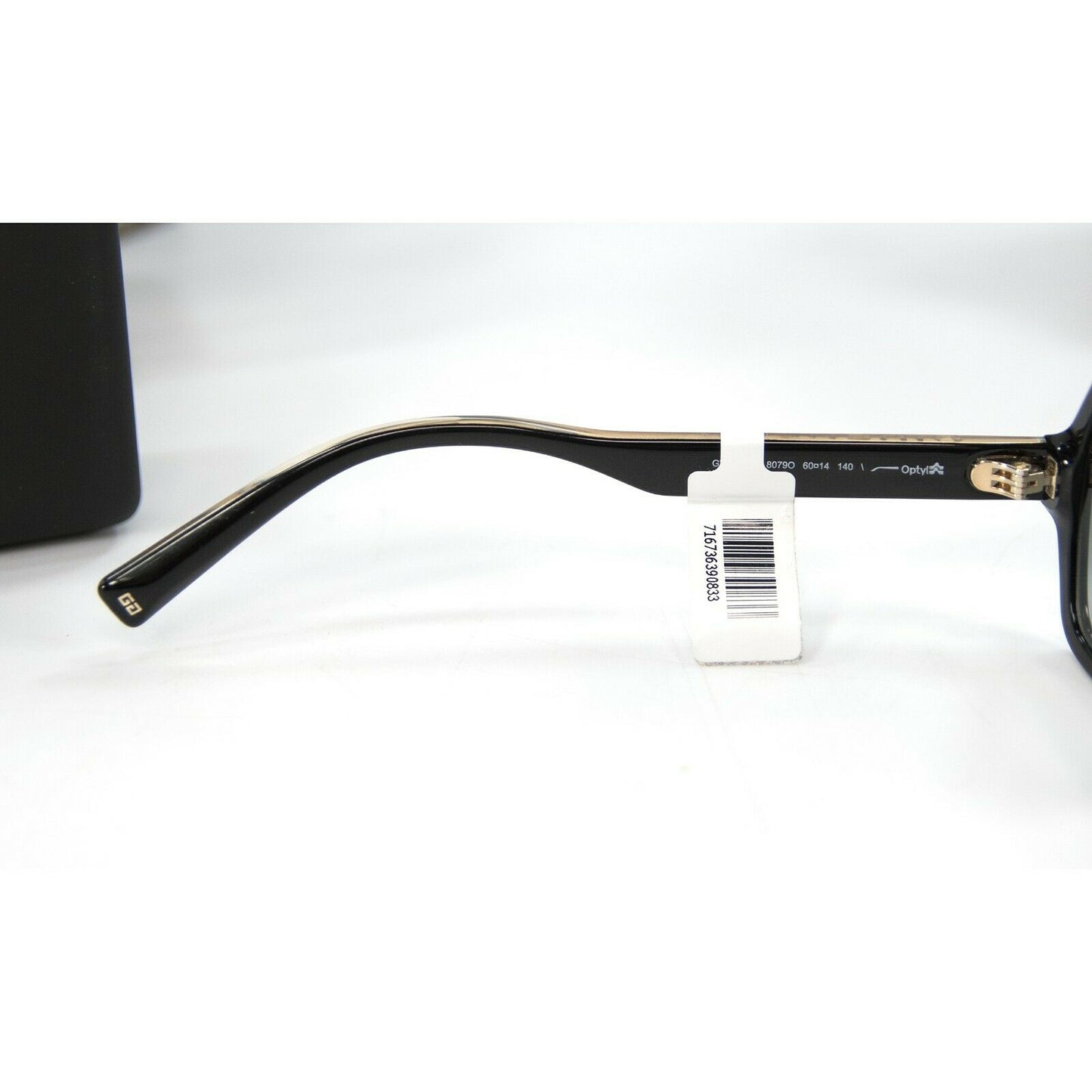 Givenchy GV8079O Black Gold Oversize Acrylic Logo Sunglasses NWT Case