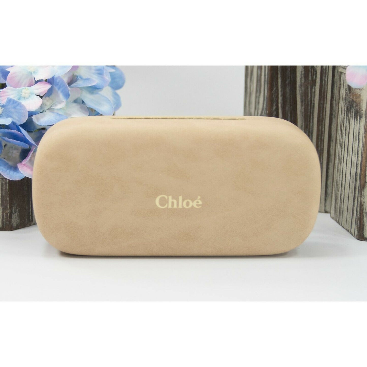 Chloe CE7435 Brown Gold Oversized Butterfly Logo Acrylic Sunglasses NWT Case