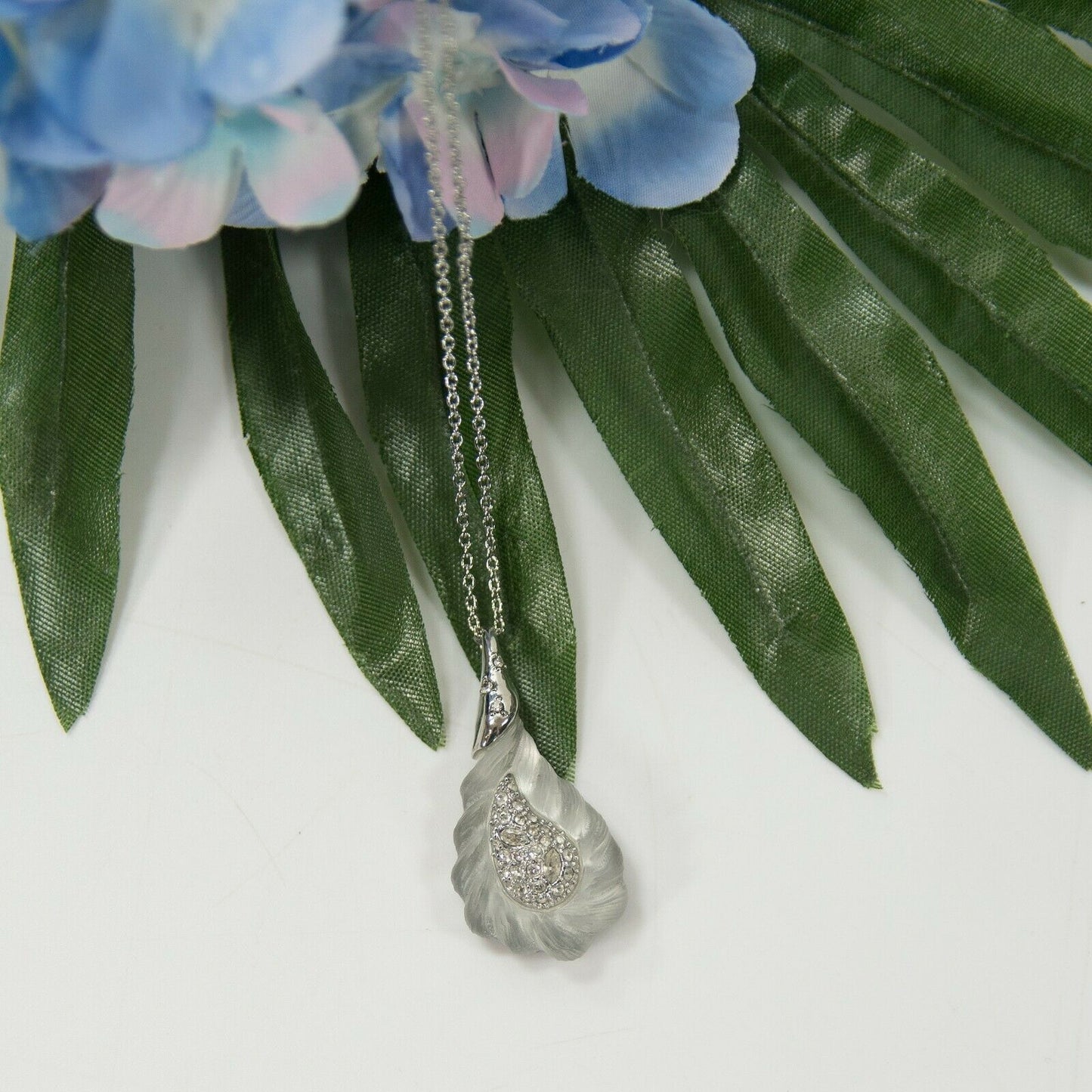 Alexis Bittar Crystal Lucite Paisley Petite Pendant Statement Necklace NWT