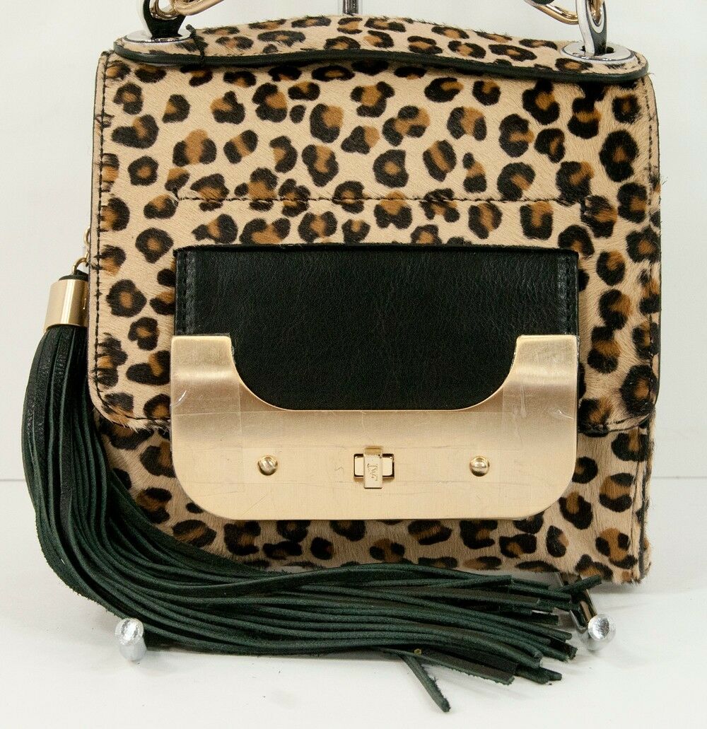 Diane Von Furstenberg Harper Bon Bon Leopard Pony Hair Leather Bag NWT $695