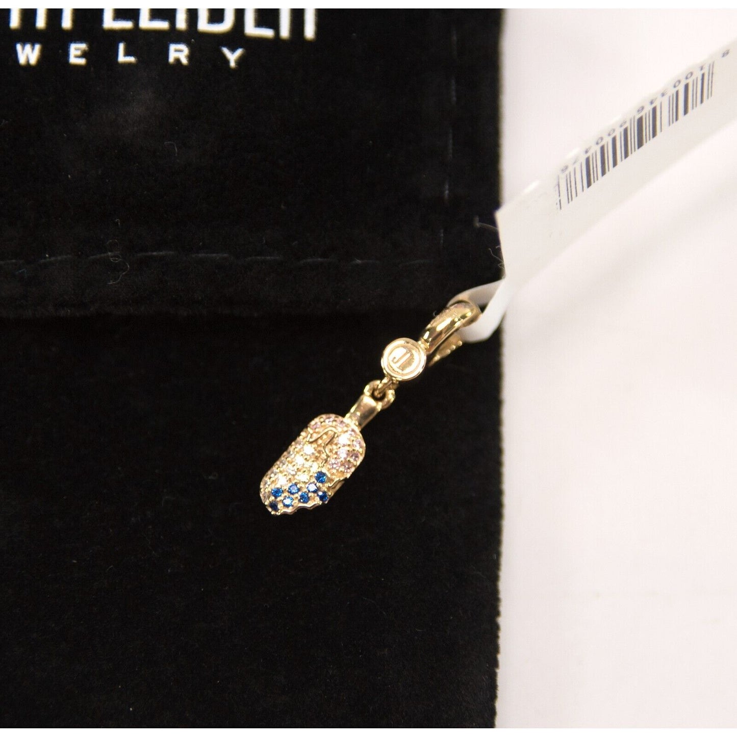 Judith Leiber 14K Gold Plated Sterling Silver Cubic Zirconia Popsicle Charm NWT
