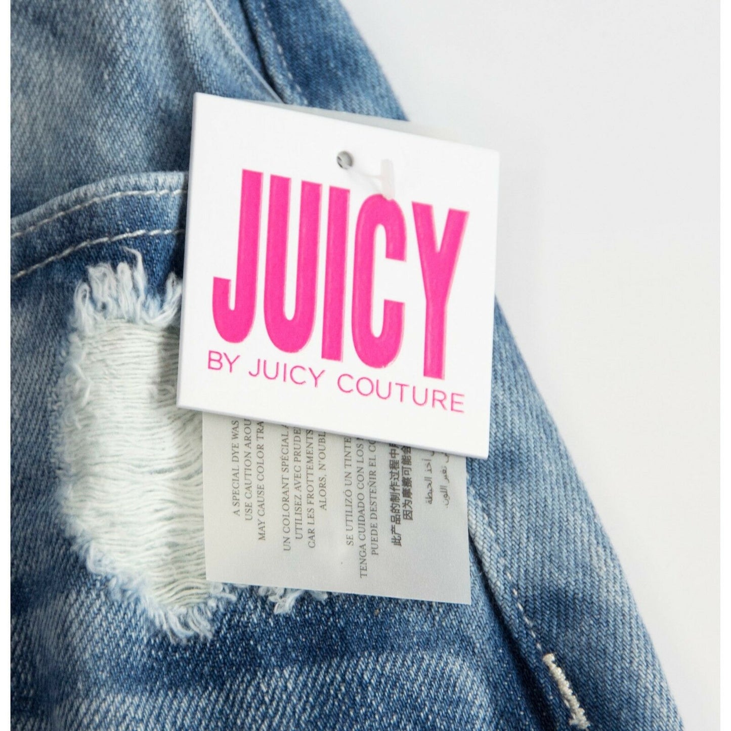 Juicy Couture Black Label Bleach Blonde Tye Dye Denim Jean Mini Skirt 27 NWT