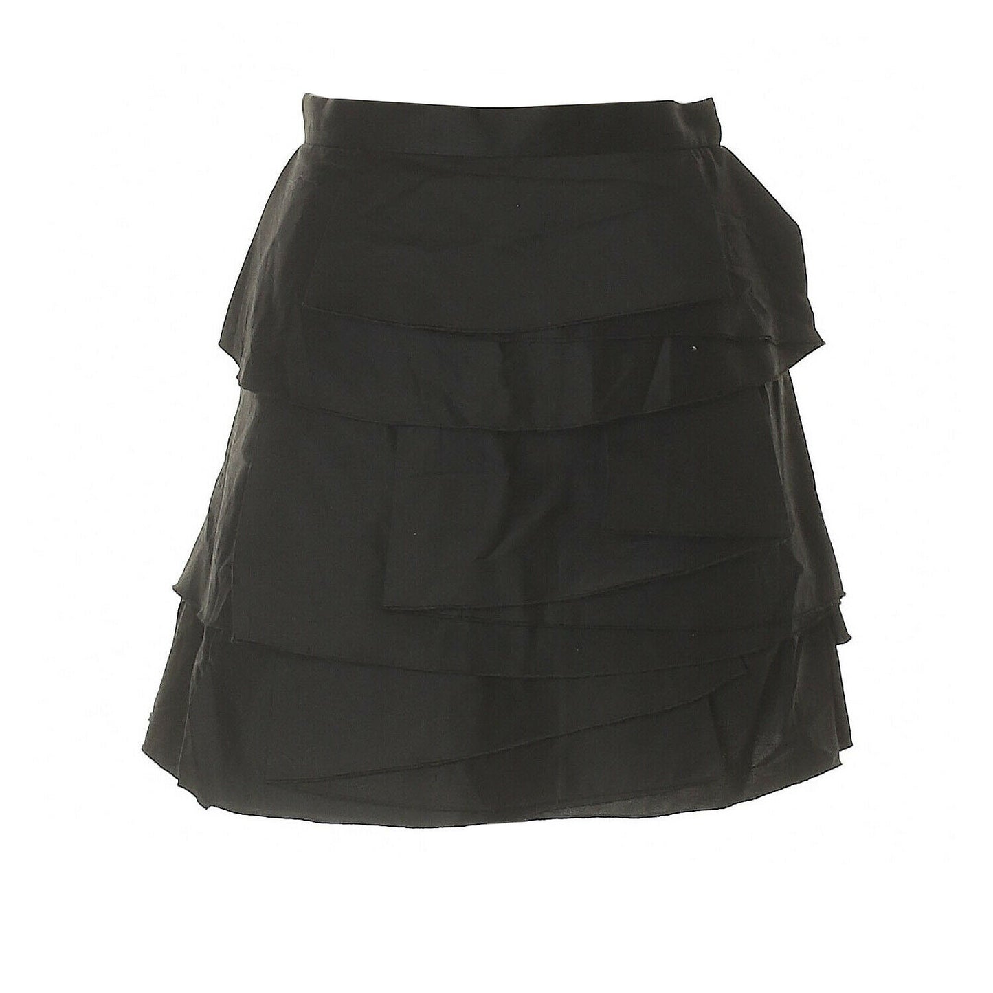 BCBGMaxAzria black Cotton Blend Layered A-Line Mini Skirt Size 0