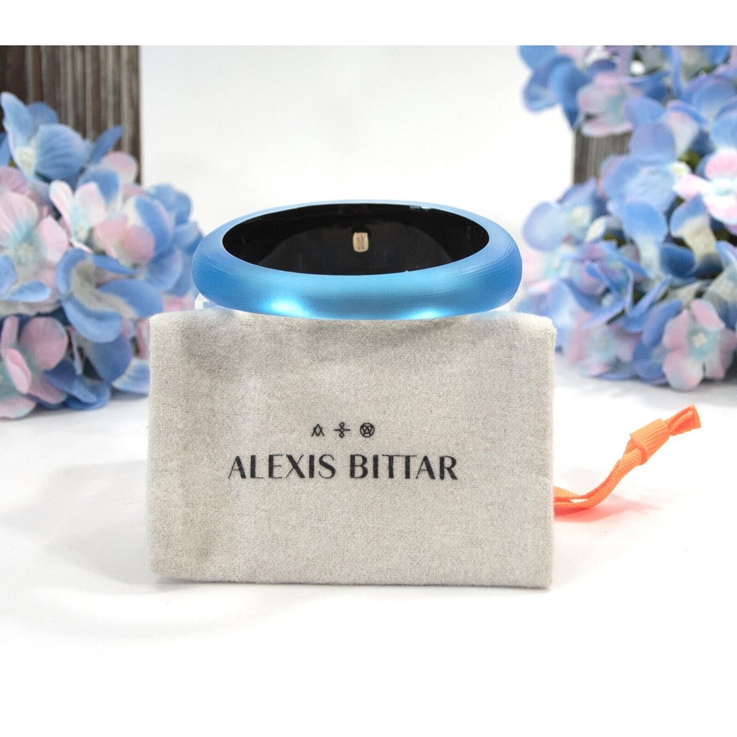 Alexis Bittar Light Sapphire Lucite Medium Tapered Bangle Bracelet NWT