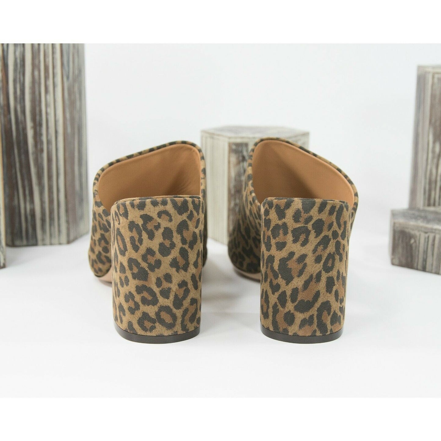 Dries Van Noten Leopard Suede Leather Heels Mules Size 39.5 NIB