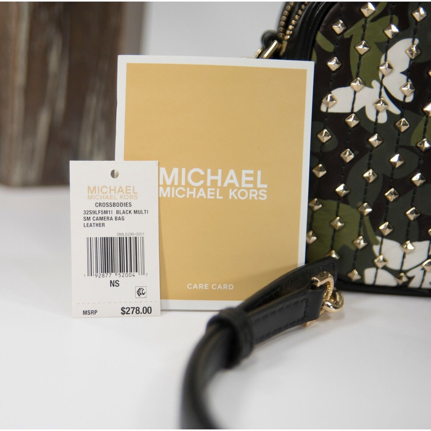 Michael Kors Studded Butterfly Double Zip Leather Camera Crossbody Bag NWT