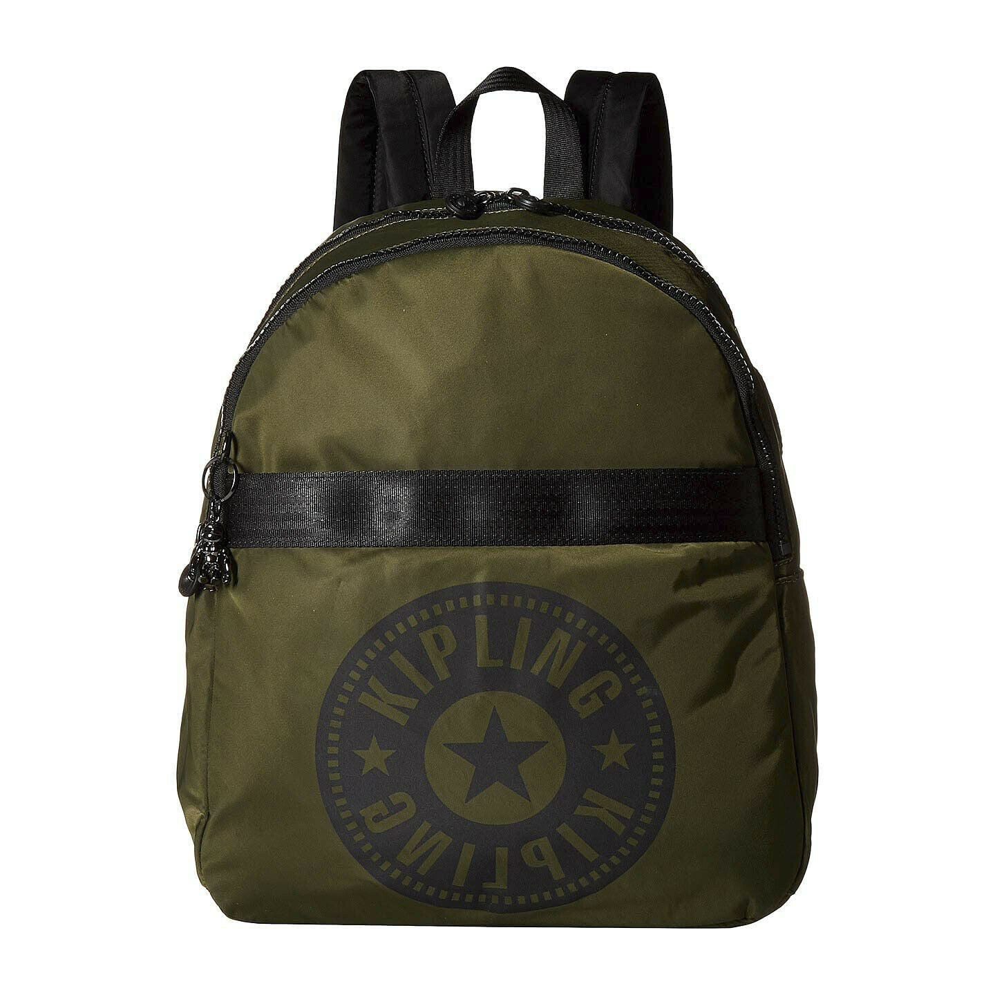 Kipling Americana Jaded Green Nylon Maybel Unisex Large Logo Backpack NWT