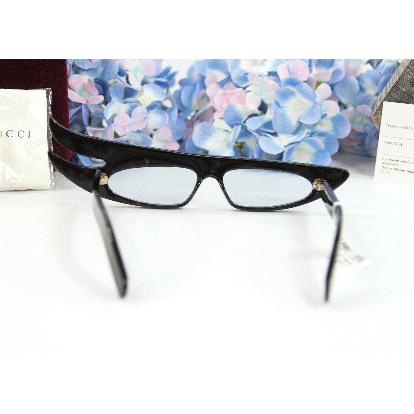 Gucci Crystal Hollywood Forever Oversize Cat Eye Sunglasses NWT $1100 GG0240S