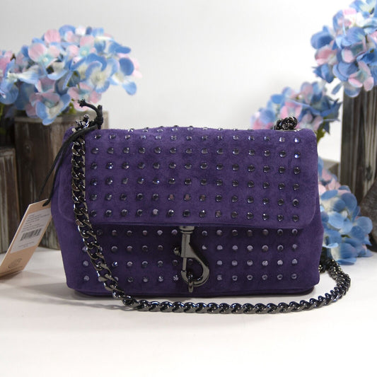 Rebecca Minkoff Edie Date Night Studded Passion Flower Suede Mini Bag NWT