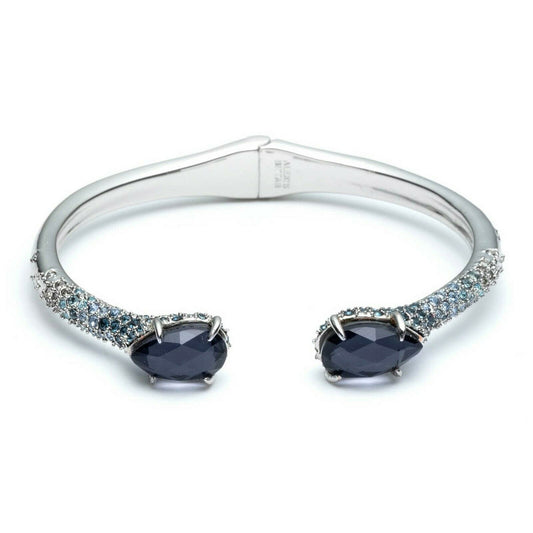 Alexis Bittar Blue Ombre Crystal Break Hinge Cuff Bangle Bracelet NWT