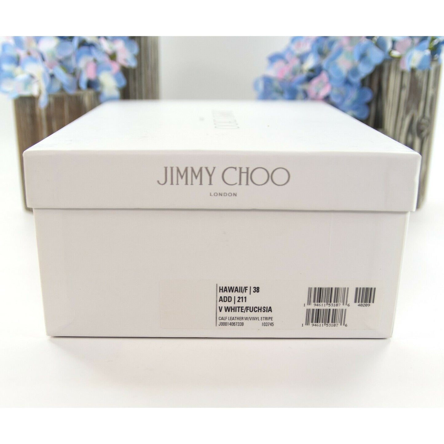 Jimmy Choo Hawaii Fuchsia Stripe Leather Flatform Sneakers 38 NIB